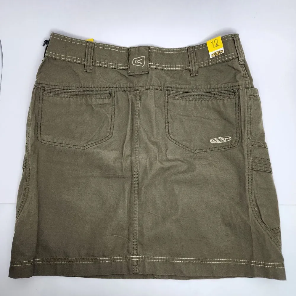 Keen Newport Skirt Women's 12 Utility Canvas Pockets Outdoors Hiking Olive Green
